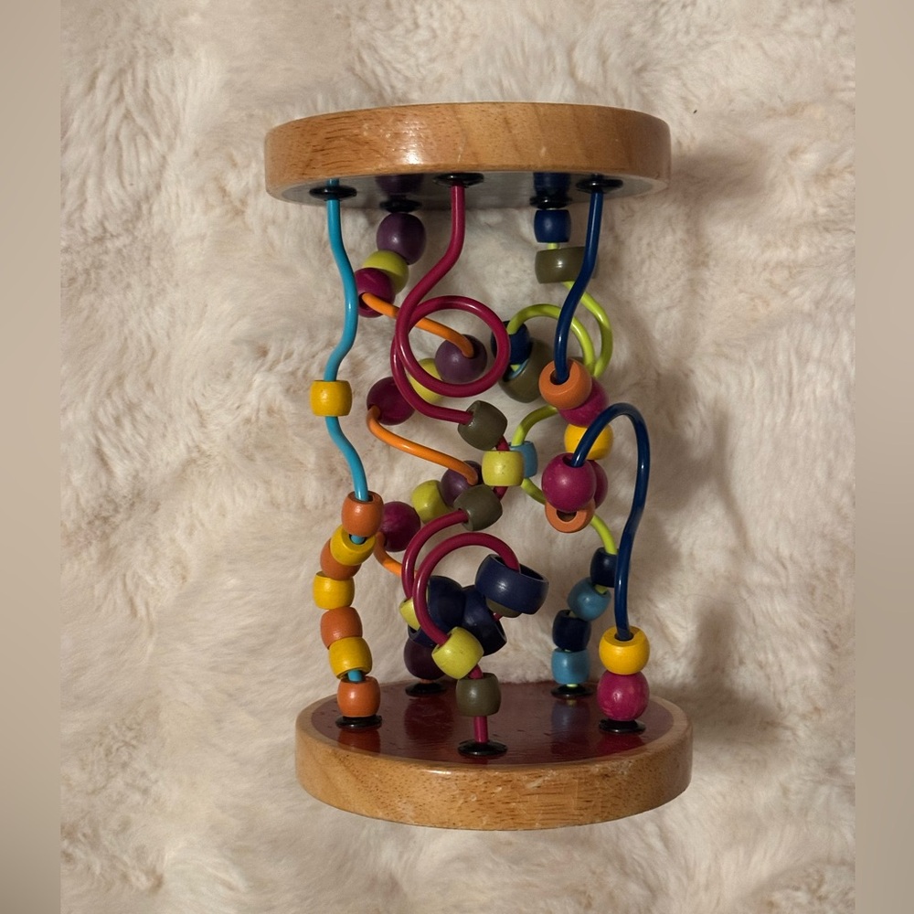 B. toys – Loopty Lo Wooden Rolling Toy - Developmental Bead Maze
